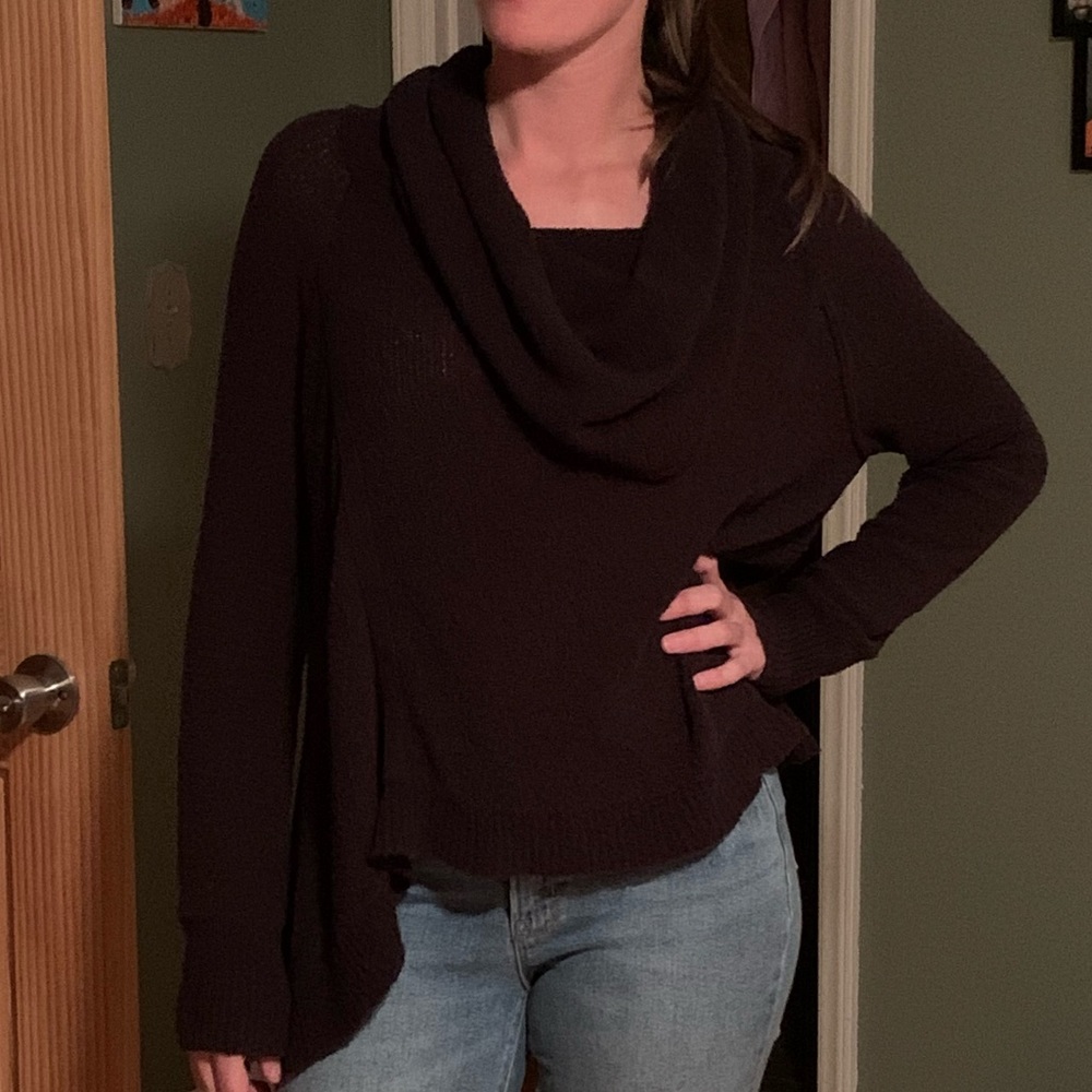 Free People black cowl neck sweater. Size medium